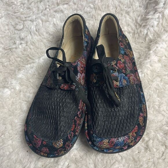 Alegria Dan-288 Lace Up leather multi color floral Clogs.EUR SZ36 - Picture 8 of 9